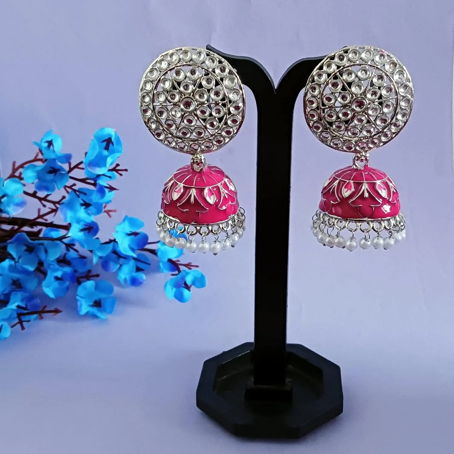Efulgenz Indian Earrings for Women Indian Jewelry Bollywood Antique Crystal Kundan Jhumki Jhumka Earrings for Women
