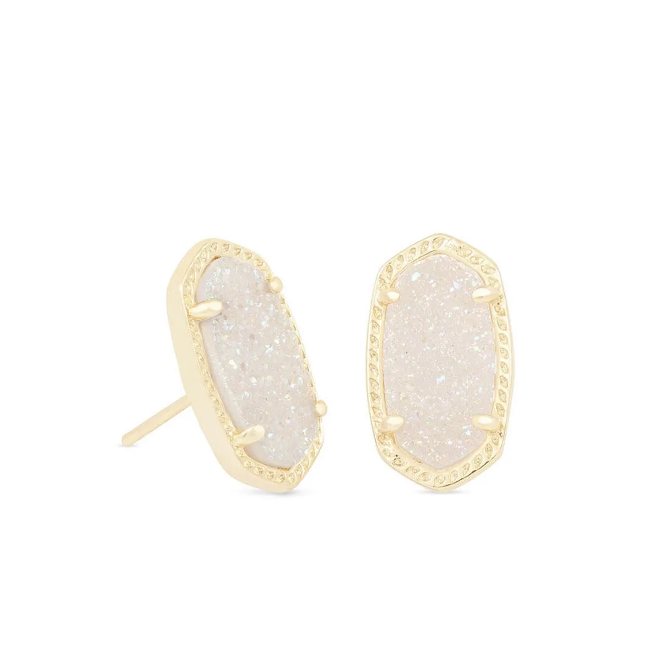 Ellie Stud Earrings in Gold Iridescent Drusy | KENDRA SCOTT
