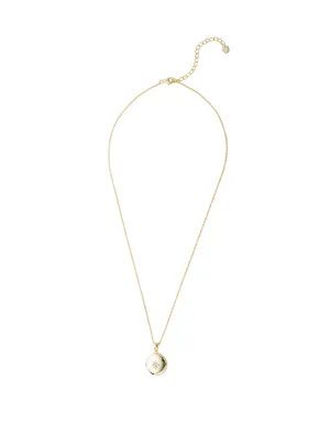 Elly Lou Lana Round Locket Necklace - Light Gold