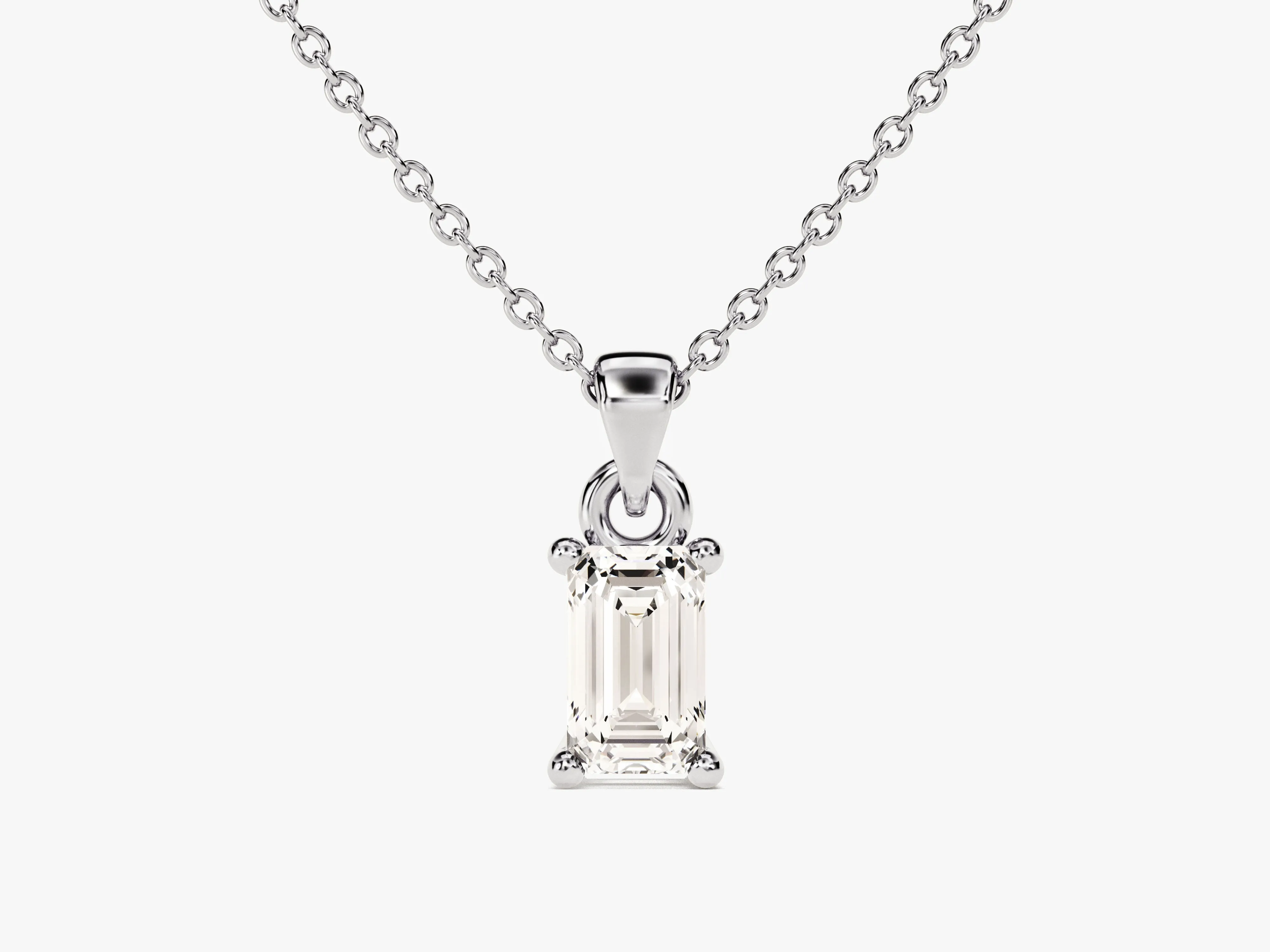 Emerald Cut Lab Grown Diamond Solitaire Pendant (0.50 CT)