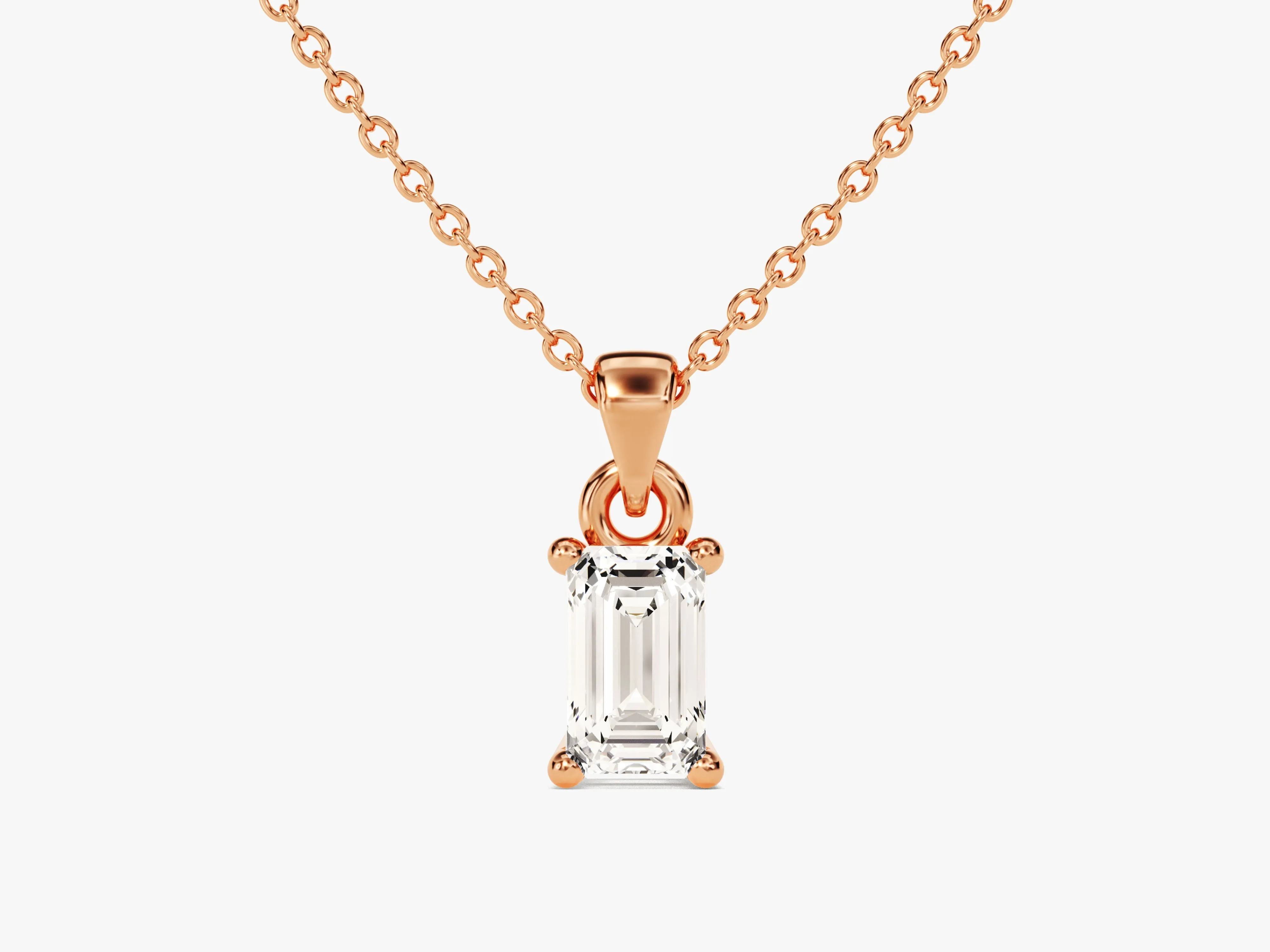 Emerald Cut Lab Grown Diamond Solitaire Pendant (0.50 CT)