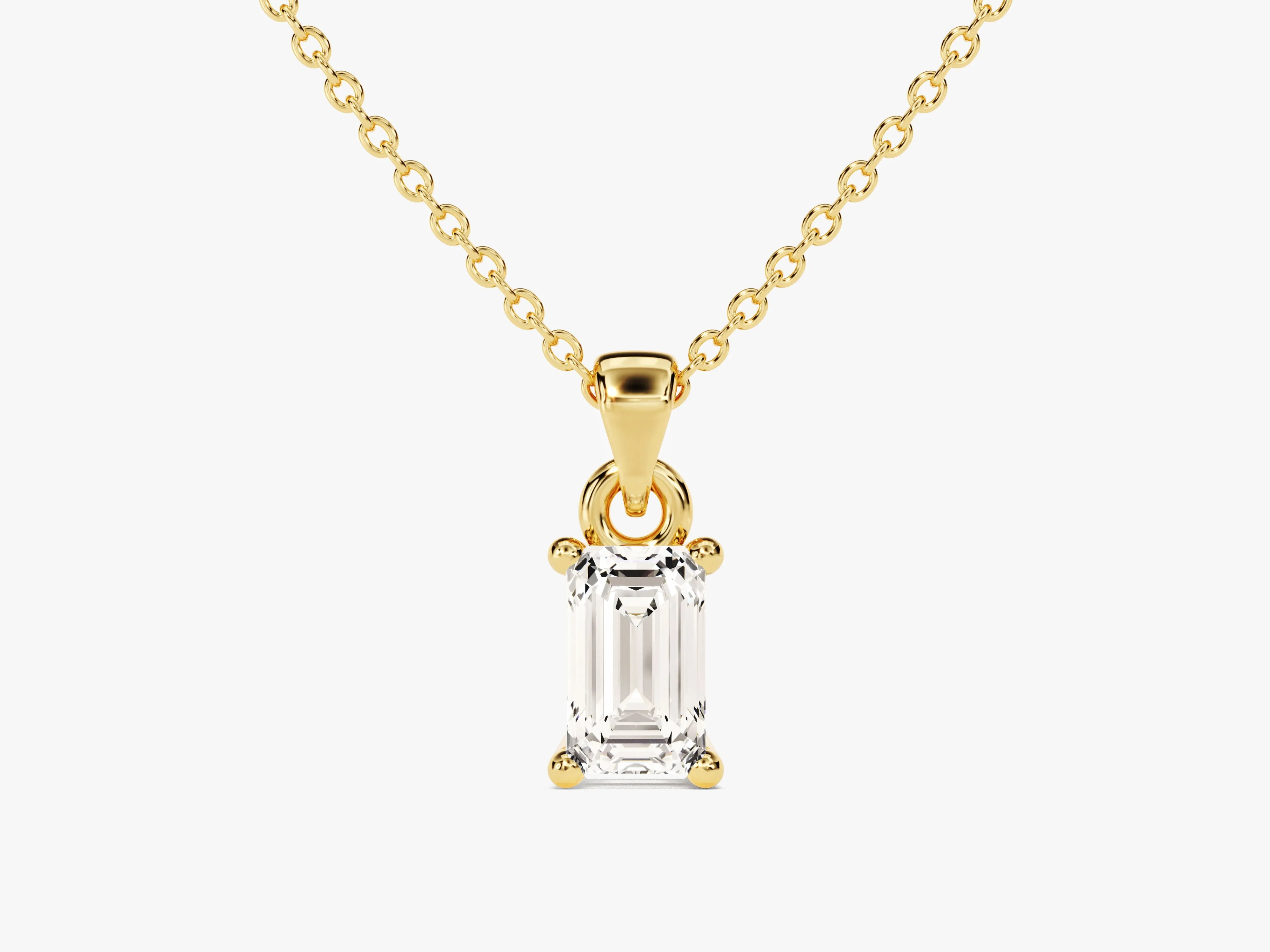 Emerald Cut Lab Grown Diamond Solitaire Pendant (0.50 CT)