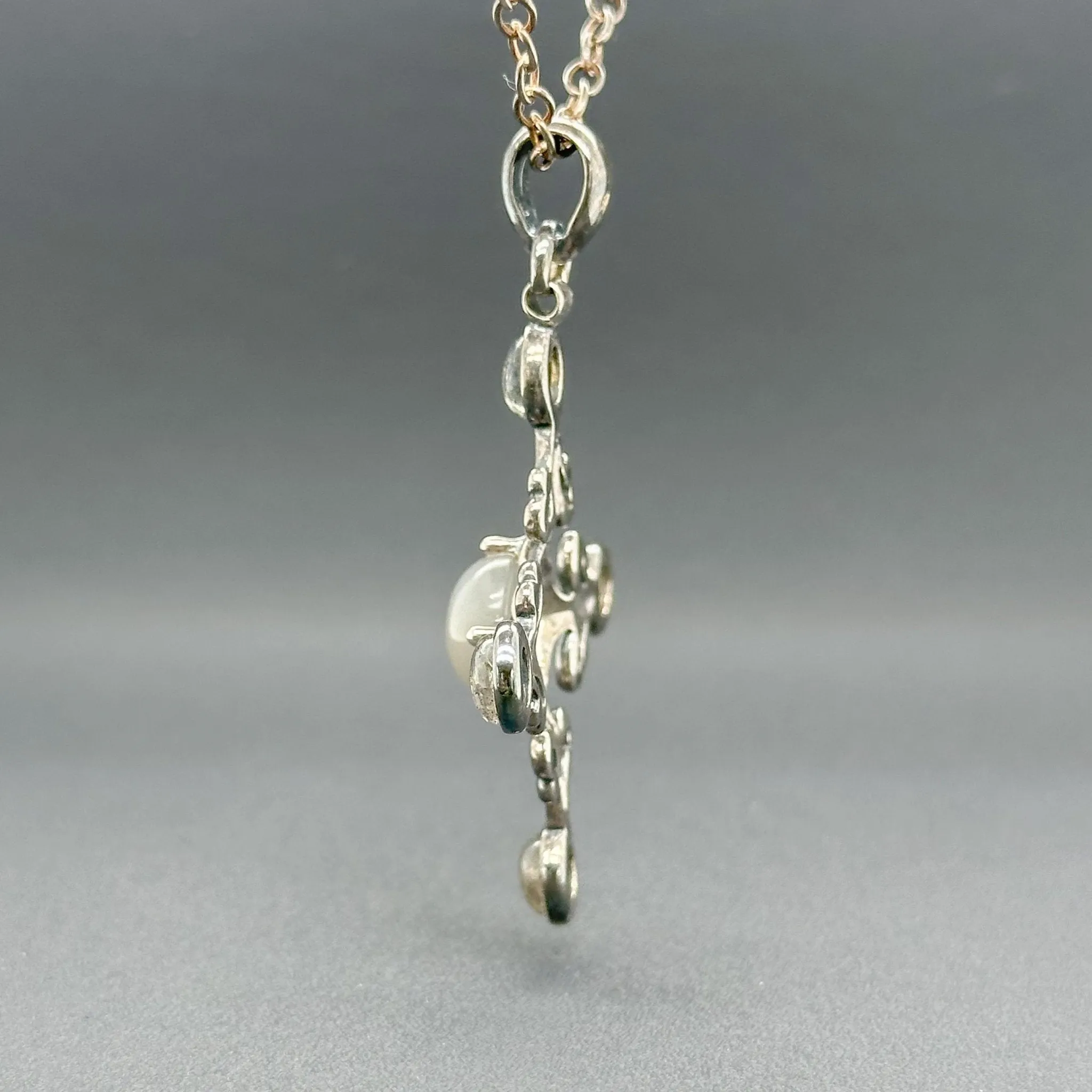 Estate RLM SS Moonstone Cross Pendant
