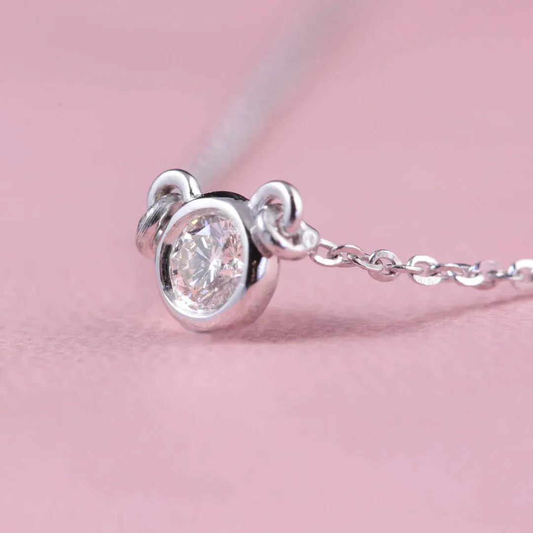 Ethereal Solitaire Silver Pendant Necklace