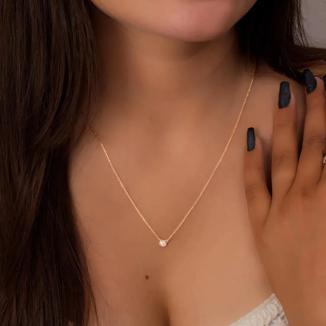 Ethereal Solitaire Silver Pendant Necklace