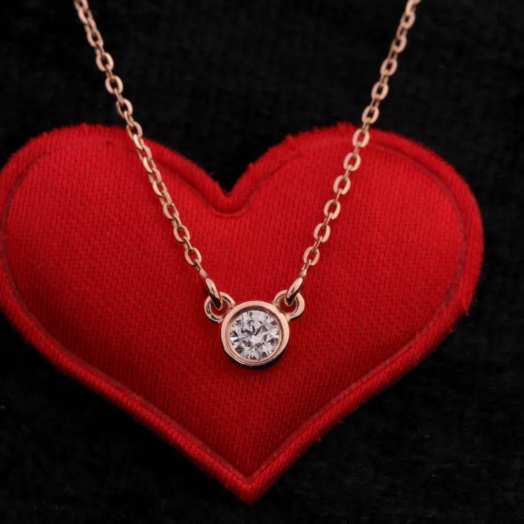 Ethereal Solitaire Silver Pendant Necklace