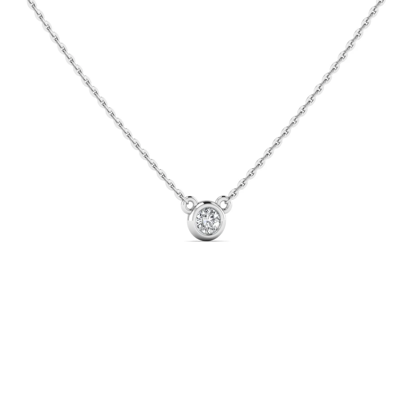 Ethereal Solitaire Silver Pendant Necklace