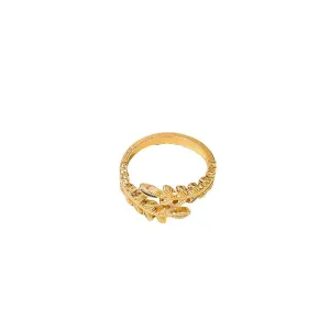 European Elegant Metal Leaf and Wheat Ear Women's Rings - Vienna Verve Collection