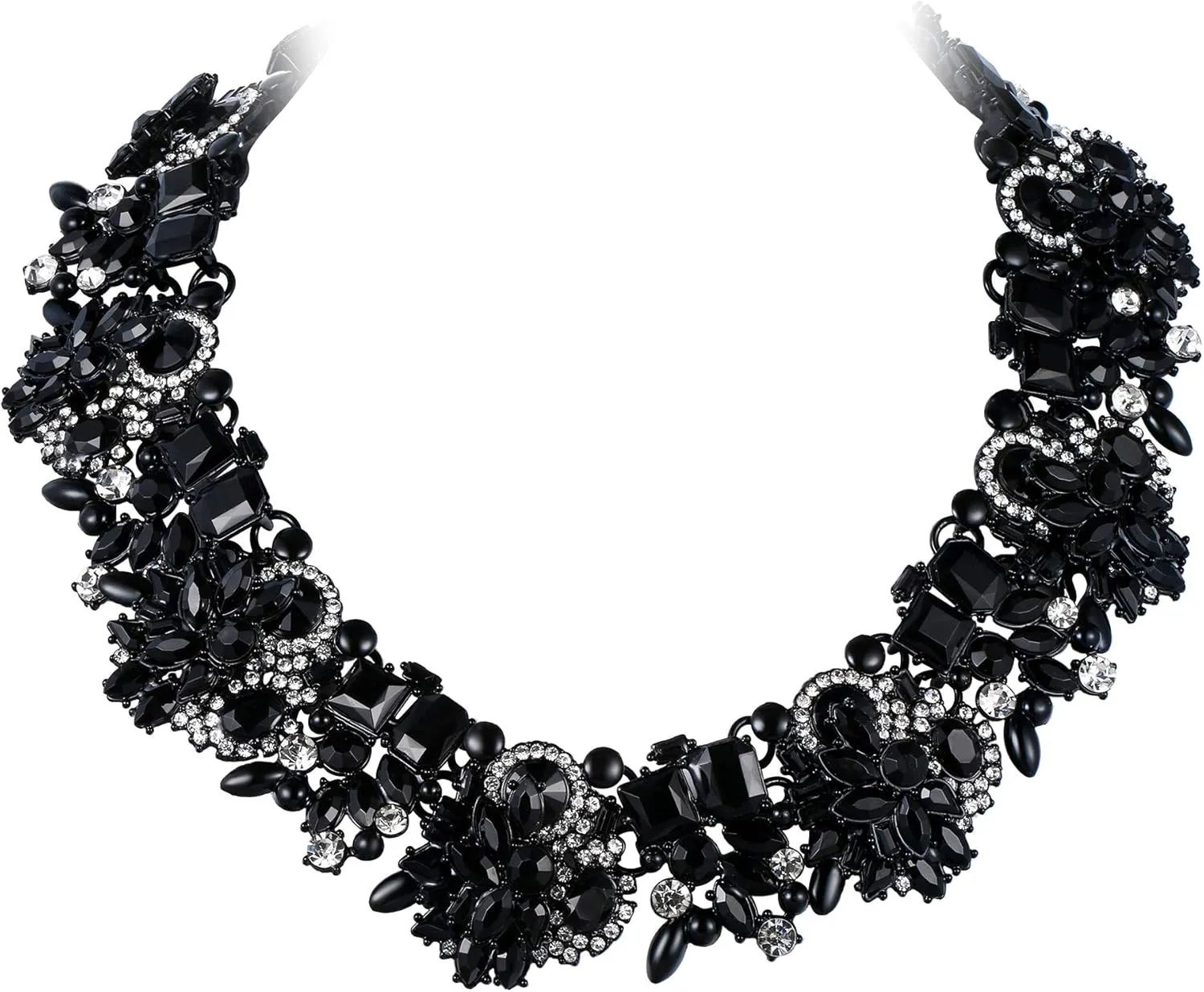 EVER FAITH Vintage Style Art Deco Statement Necklace Austrian Crystal Gold-Tone