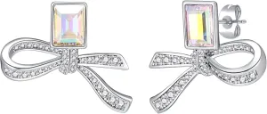 EVEVIC Austrian Crystal Bow Studs Drop Earrings for Women Dangle Earring 14K Gold Plated Hypoallergenic Jewelry Gifts