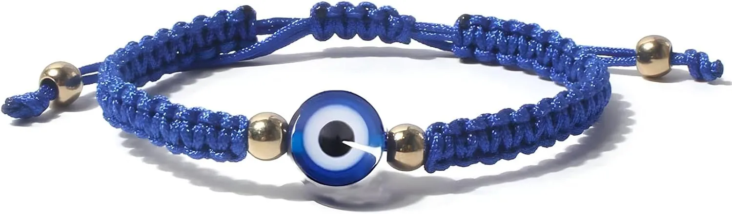 Evil Eye Rope Bracelets for Women Men Blue Eye Handmade Braid Bracelet Adjustable Blue Bracelets Good Luck Protection Friendship Bracelet Jewelry