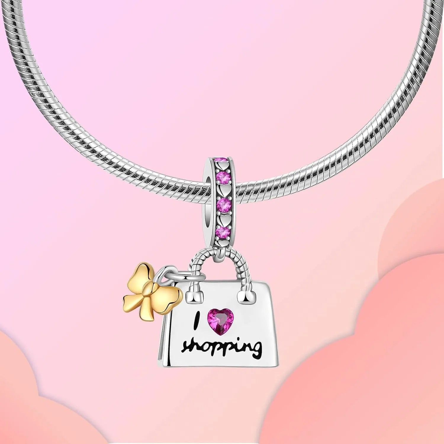 Family Love Mother Daughter Grandma Charm 925 Sterling Silver fits Bracelets Necklace Pendant Bead Charms Jewelry Gift for Women Family Friends