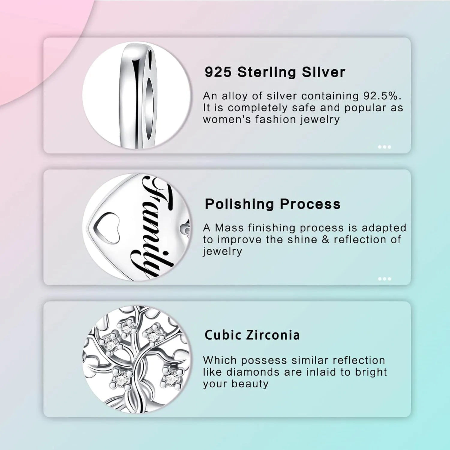 Family Love Mother Daughter Grandma Charm 925 Sterling Silver fits Bracelets Necklace Pendant Bead Charms Jewelry Gift for Women Family Friends