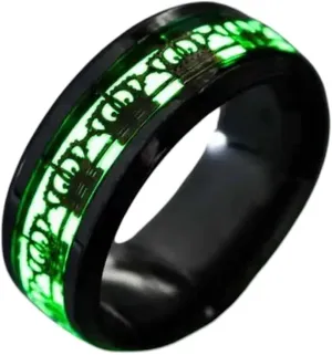 Fashion Man Stainless Steel Luminous Crown Ring Glowing Rings Couple in The Dark Band Jewelry