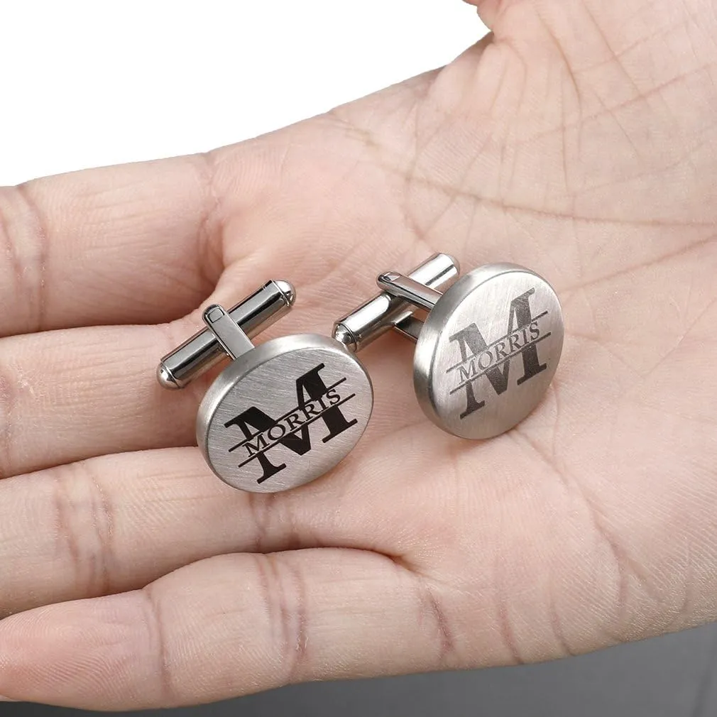 Father of the Bride Cufflink Engraved Text Personalized Wedding stepfather stepdad Tie Clip Tack ZUNON