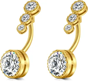 FECTAS 14g Belly Button Rings Surgical Steel CZ Petite Navel Ring for Women Body Piercing Jewelry Petite select Barbell Len 6mm 8mm 10mm 12mm Silver Gold