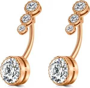 FECTAS 14g Belly Button Rings Surgical Steel CZ Petite Navel Ring for Women Body Piercing Jewelry Petite select Barbell Len 6mm 8mm 10mm 12mm Silver Gold