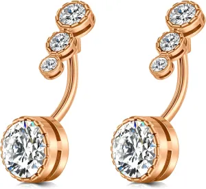 FECTAS 14g Belly Button Rings Surgical Steel CZ Petite Navel Ring for Women Body Piercing Jewelry Petite select Barbell Len 6mm 8mm 10mm 12mm Silver Gold