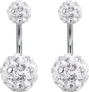 FECTAS 14g Belly Button Rings Surgical Steel CZ Petite Navel Ring for Women Body Piercing Jewelry Petite select Barbell Len 6mm 8mm 10mm 12mm Silver