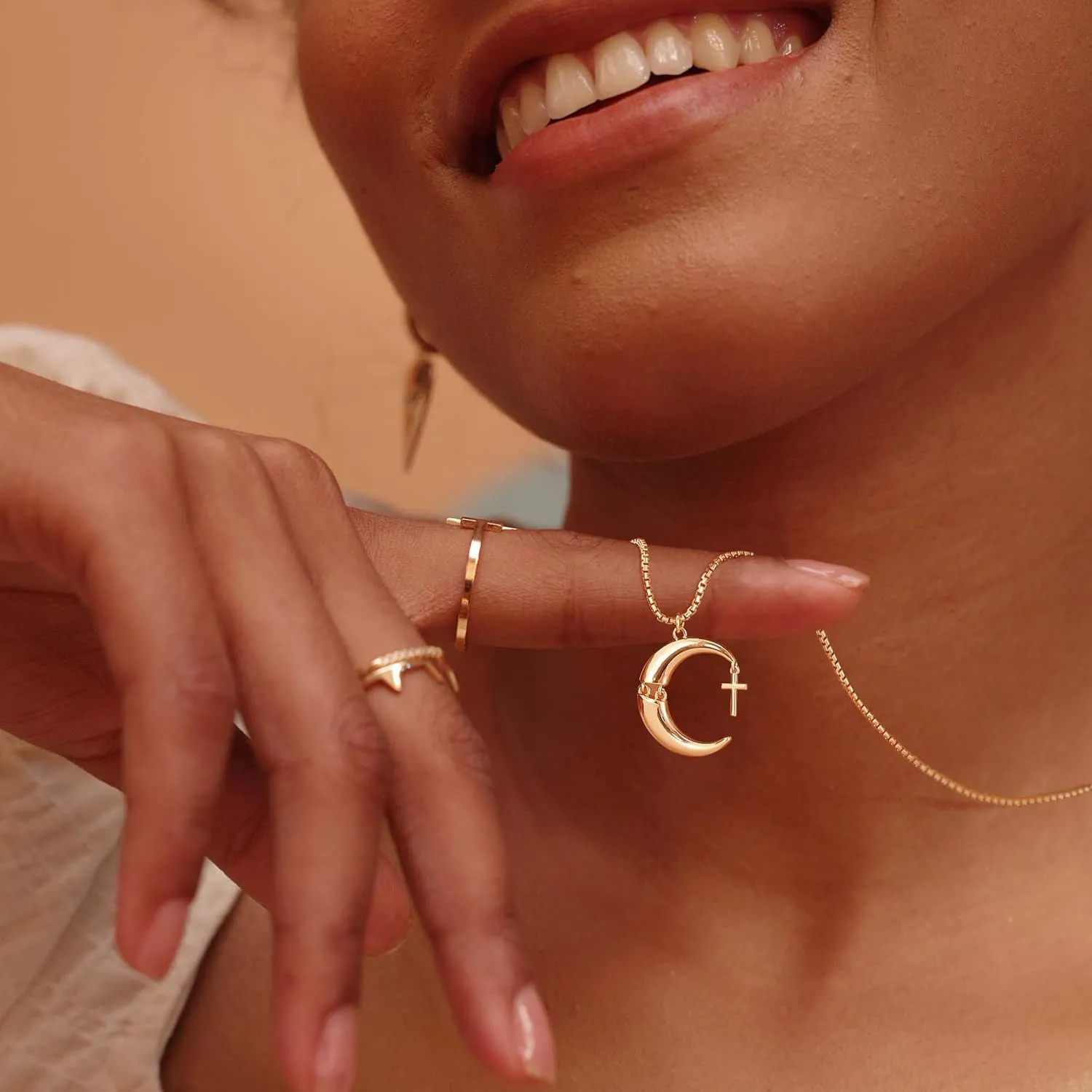 Fettero 14K Gold Plated Dainty Necklaces for Women | Bird, Wing, Cross, Anchor, Love Heart, Moon Pendant Charm Necklace Jewelry for Dainty Everyday Wear
