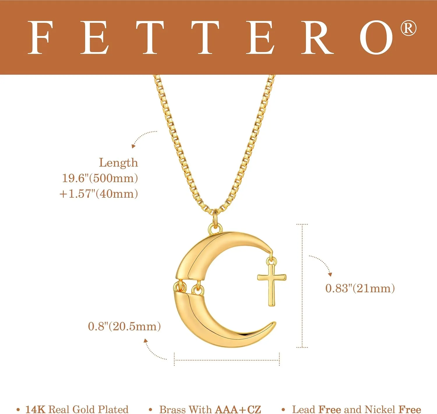 Fettero 14K Gold Plated Dainty Necklaces for Women | Bird, Wing, Cross, Anchor, Love Heart, Moon Pendant Charm Necklace Jewelry for Dainty Everyday Wear
