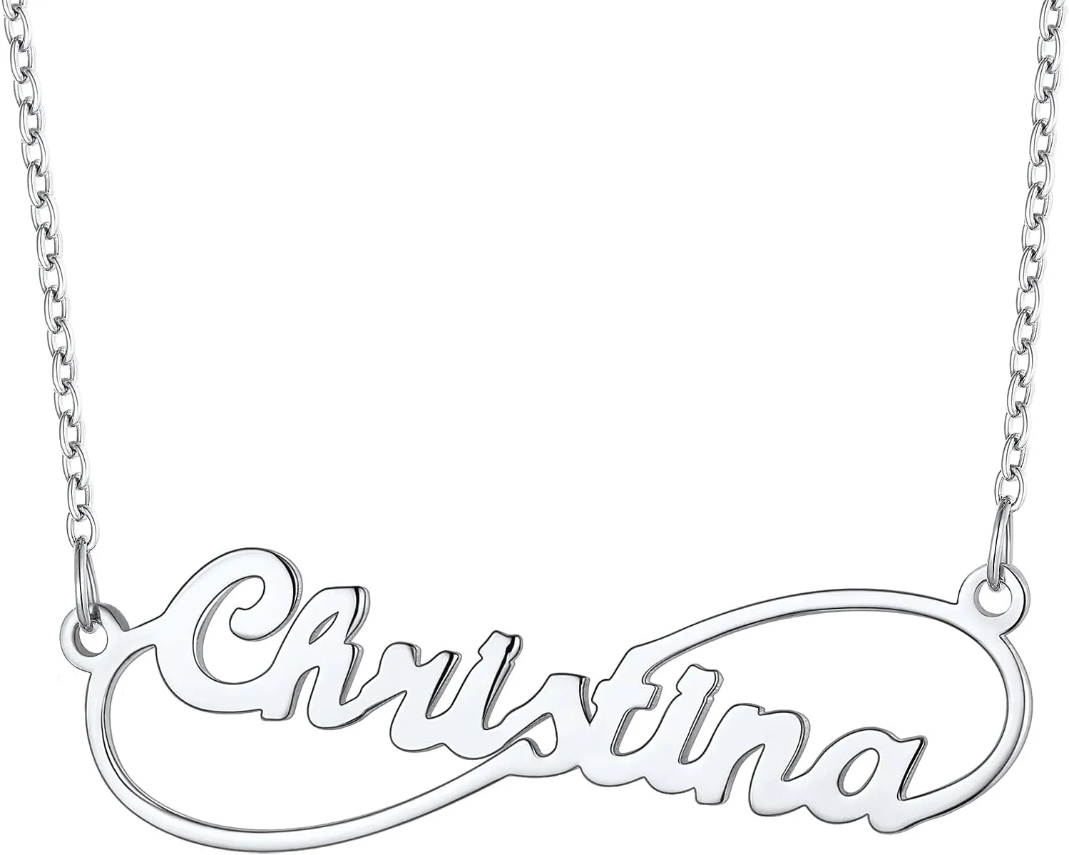 FindChic Infinity Name Necklace Personalized for Women Girls Stainless Steel/18K Gold Plated 18inch Custom Pendant with 1 2 3 4 Names & Birthstone Jewelry Gifts for Best Friends/Family, with gift Box