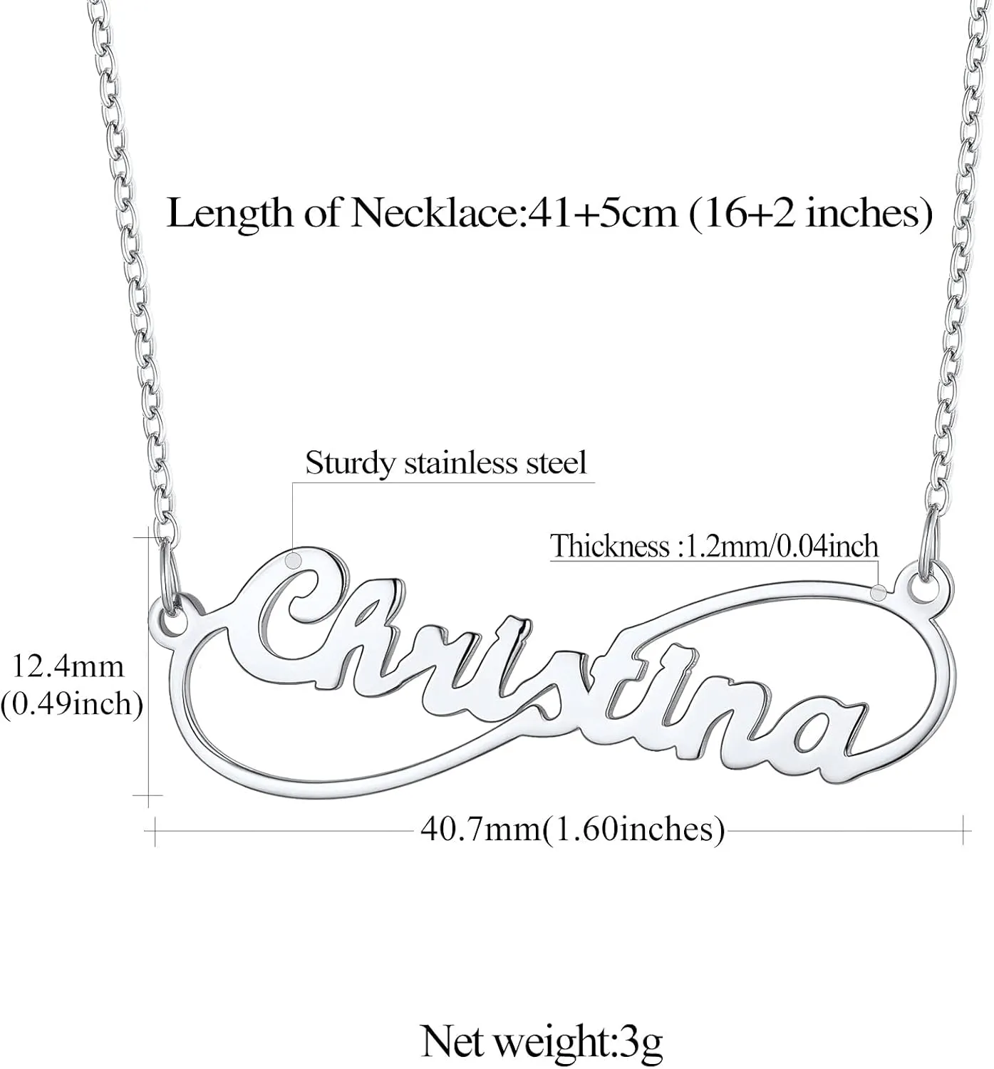 FindChic Infinity Name Necklace Personalized for Women Girls Stainless Steel/18K Gold Plated 18inch Custom Pendant with 1 2 3 4 Names & Birthstone Jewelry Gifts for Best Friends/Family, with gift Box
