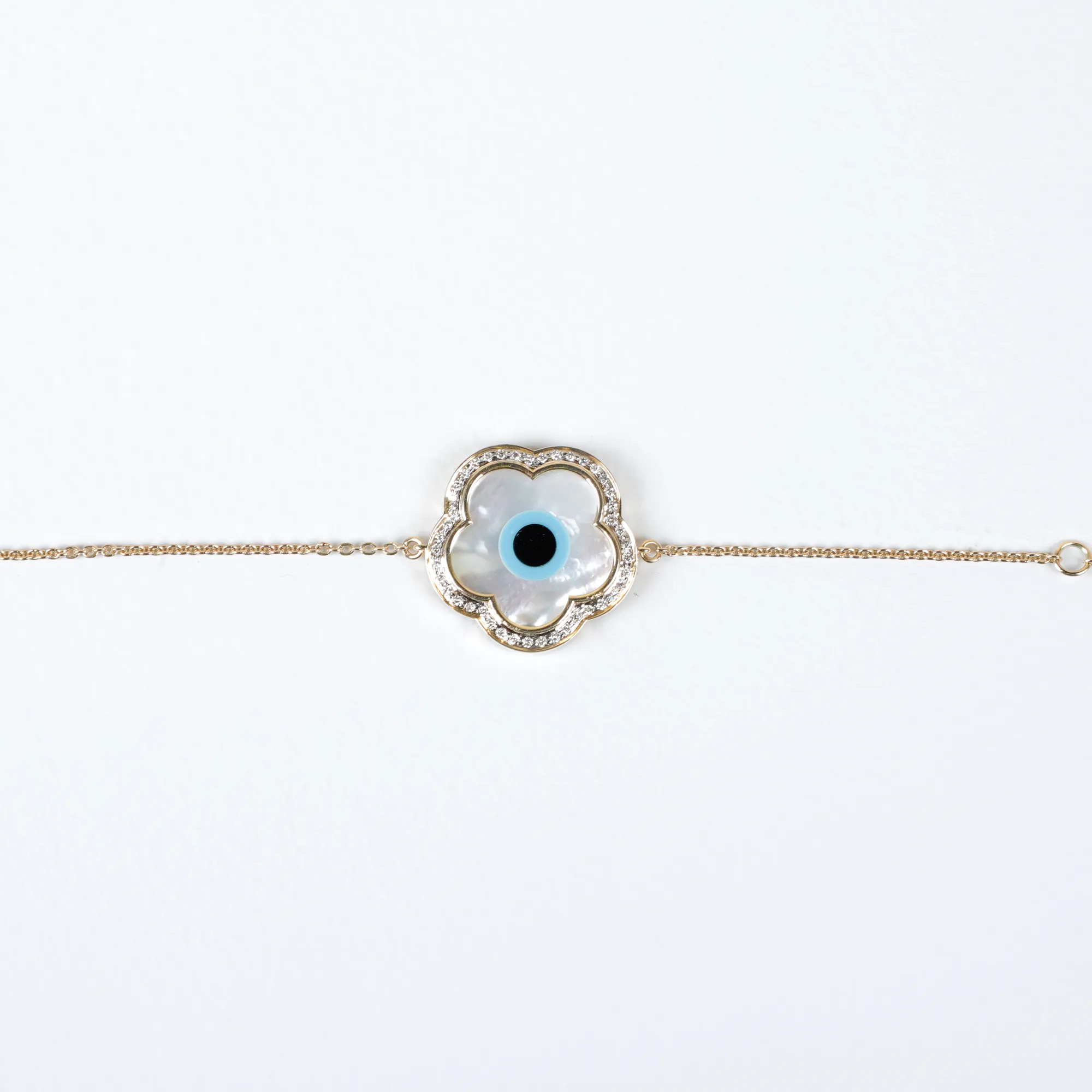 Flower Evil Eye Chain Bracelet