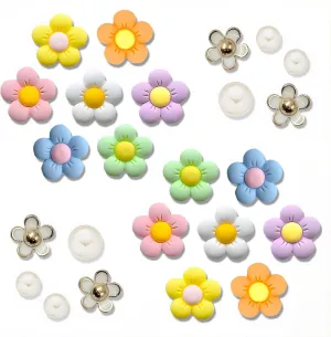 Flower Shoe Charms for Girls Teens Adults, Flower Shoe Charms for Clog Sandals Bracelets Decoration, Cute Pins Accessories Party Favor Birthday Gifts