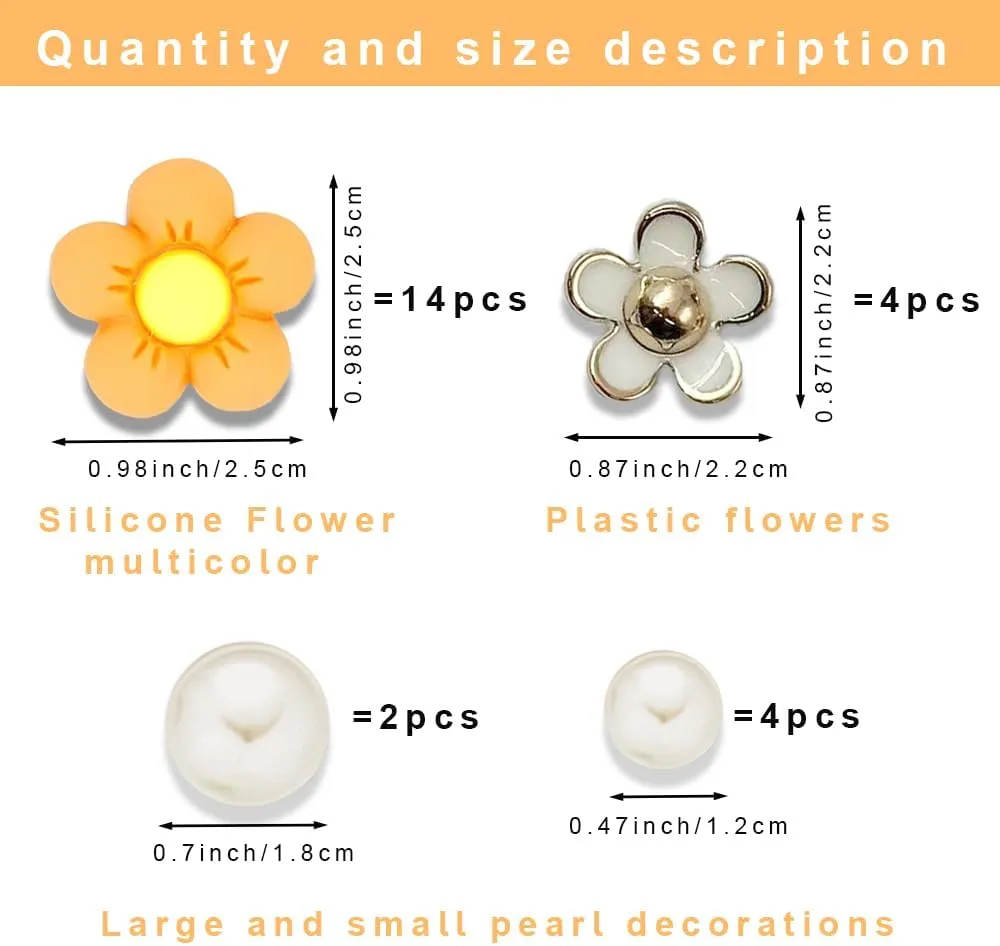 Flower Shoe Charms for Girls Teens Adults, Flower Shoe Charms for Clog Sandals Bracelets Decoration, Cute Pins Accessories Party Favor Birthday Gifts