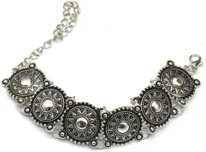 FORUBUS Vintage Choker Necklace, Victorian Style Concho Ethnic Boho Cameo Metal Collar Necklace for Women Vacation Retro Bohemian Jewelry