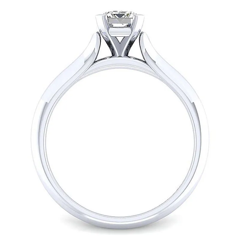 Gabriel & Co 14K White Gold Contemporary Solitaire Diamond Engagement Ring