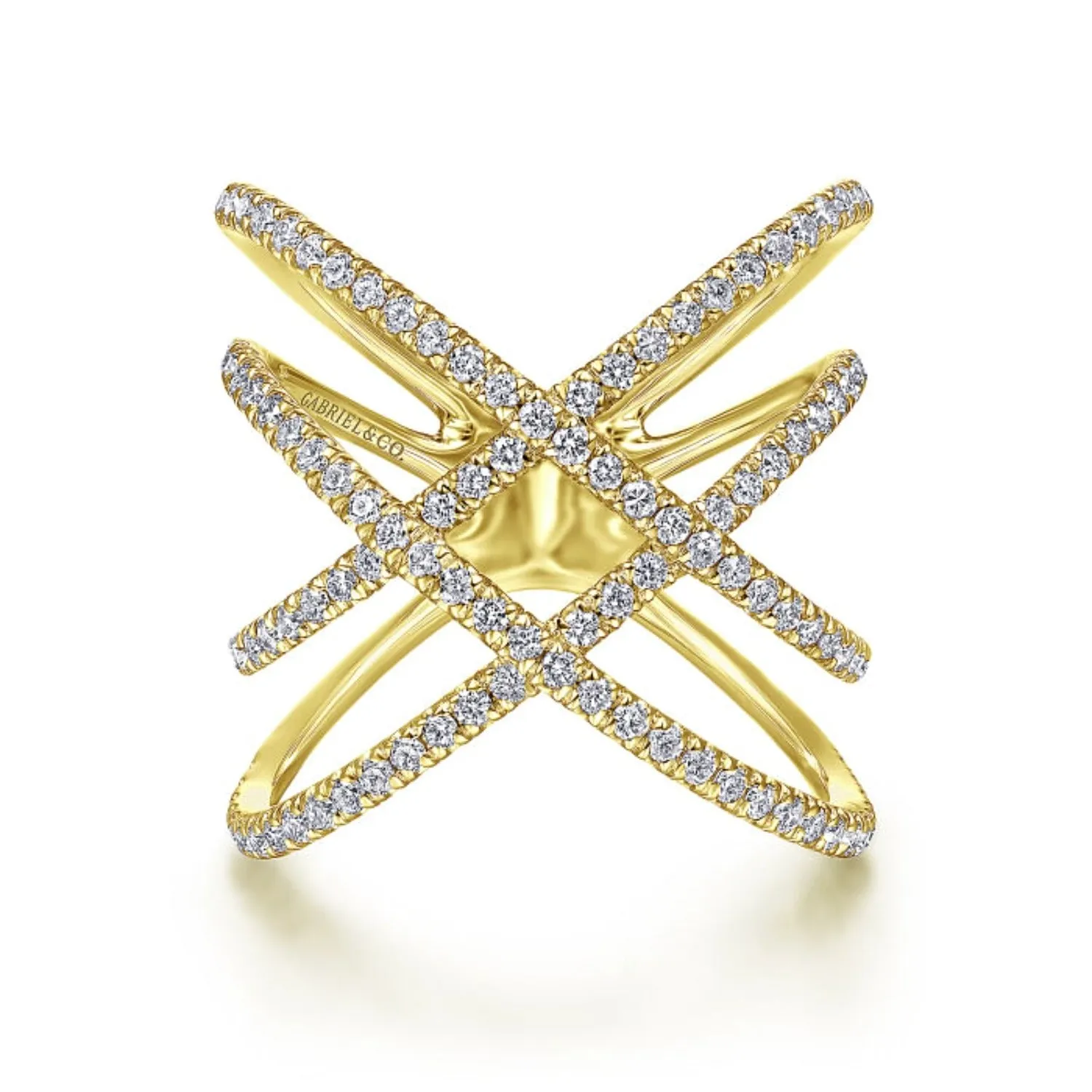 Gabriel & Co. Lusso Criss Cross Contemporary Diamond Fashion Ring