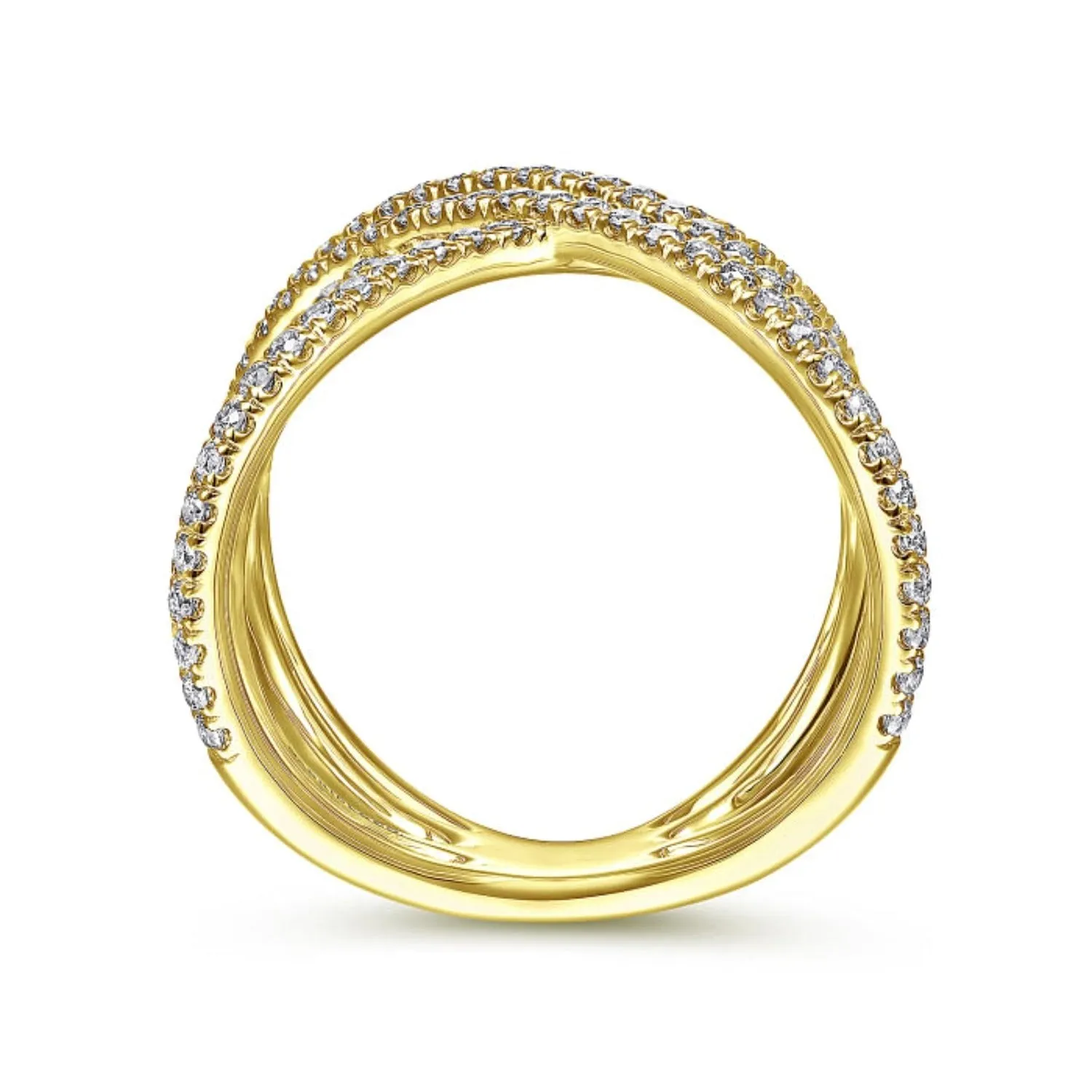 Gabriel & Co. Lusso Criss Cross Contemporary Diamond Fashion Ring