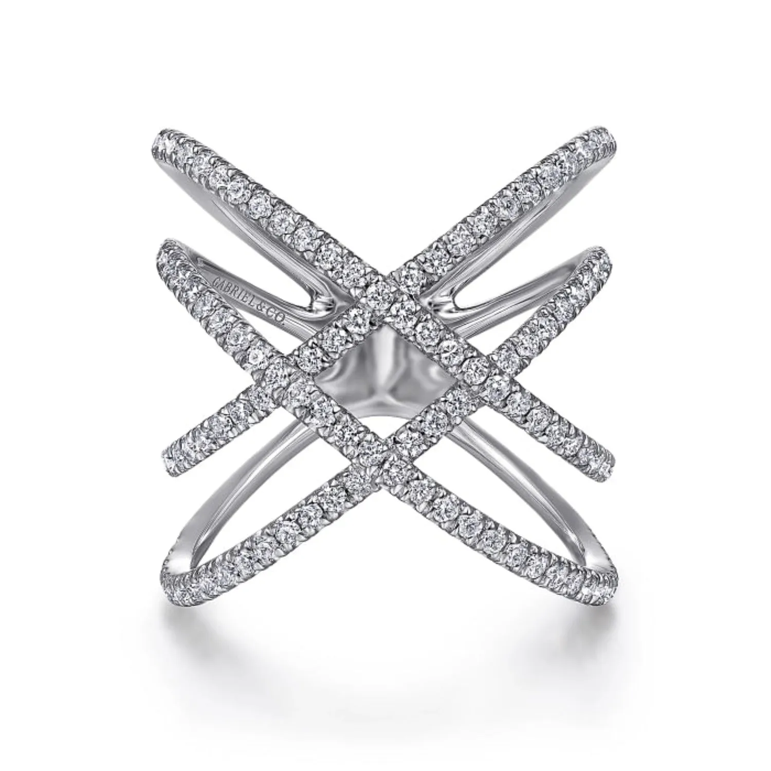 Gabriel & Co. Lusso Criss Cross Contemporary Diamond Fashion Ring