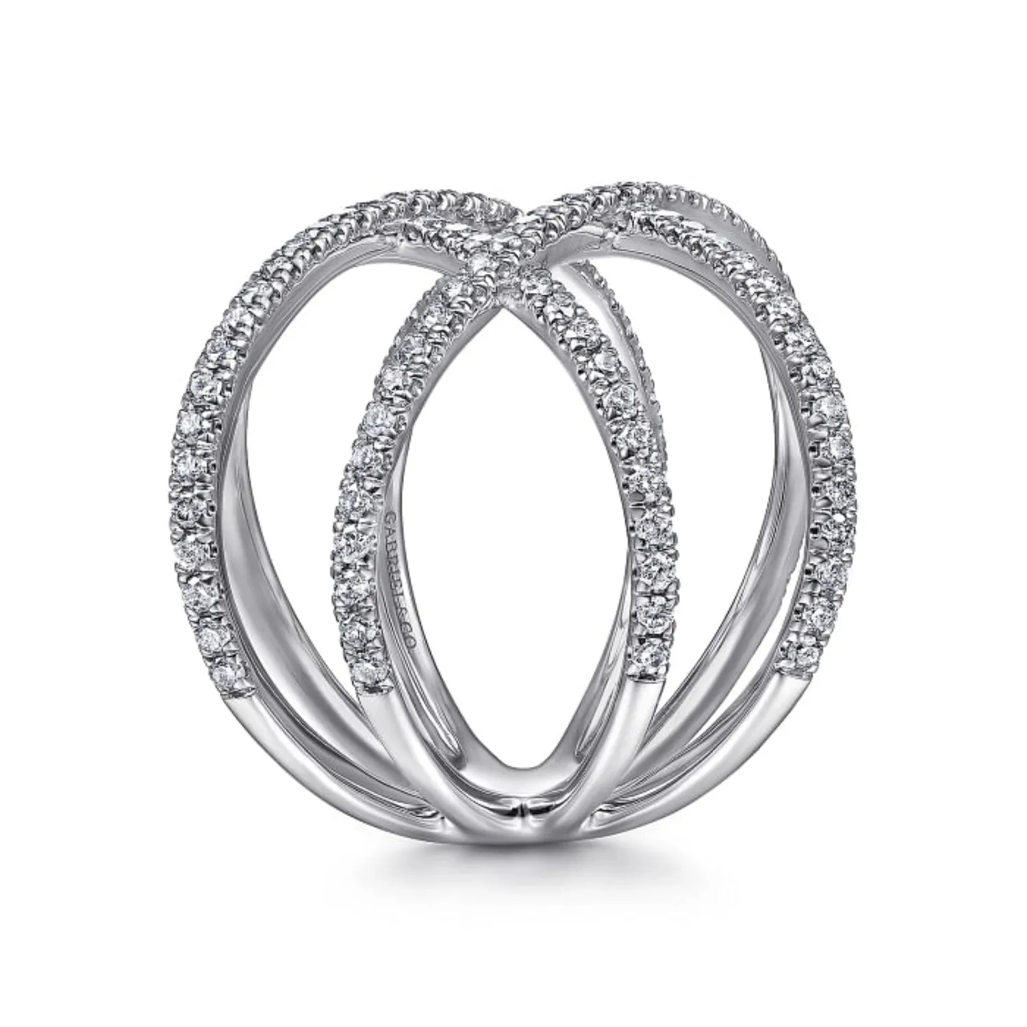 Gabriel & Co. Lusso Criss Cross Contemporary Diamond Fashion Ring