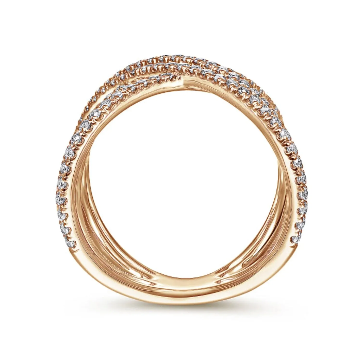 Gabriel & Co. Lusso Criss Cross Contemporary Diamond Fashion Ring
