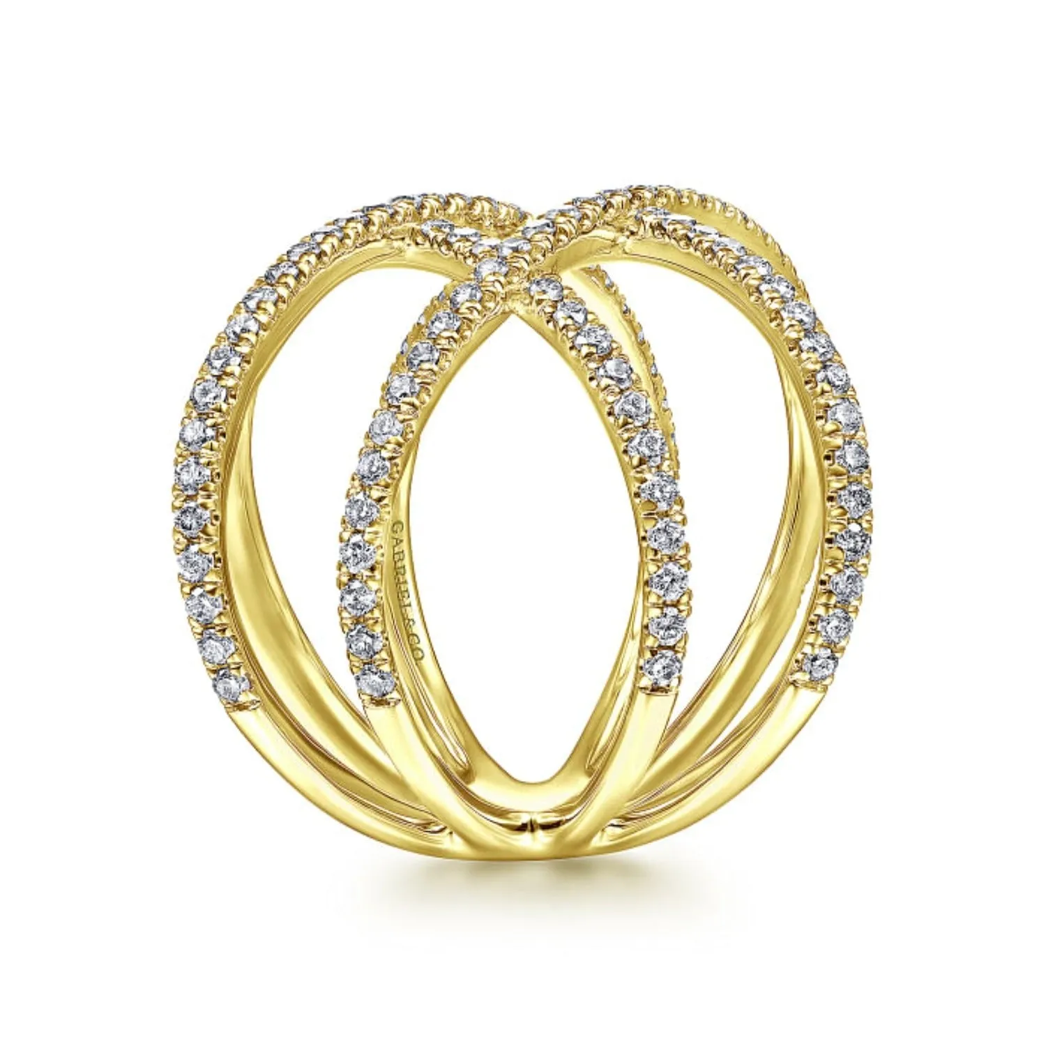 Gabriel & Co. Lusso Criss Cross Contemporary Diamond Fashion Ring