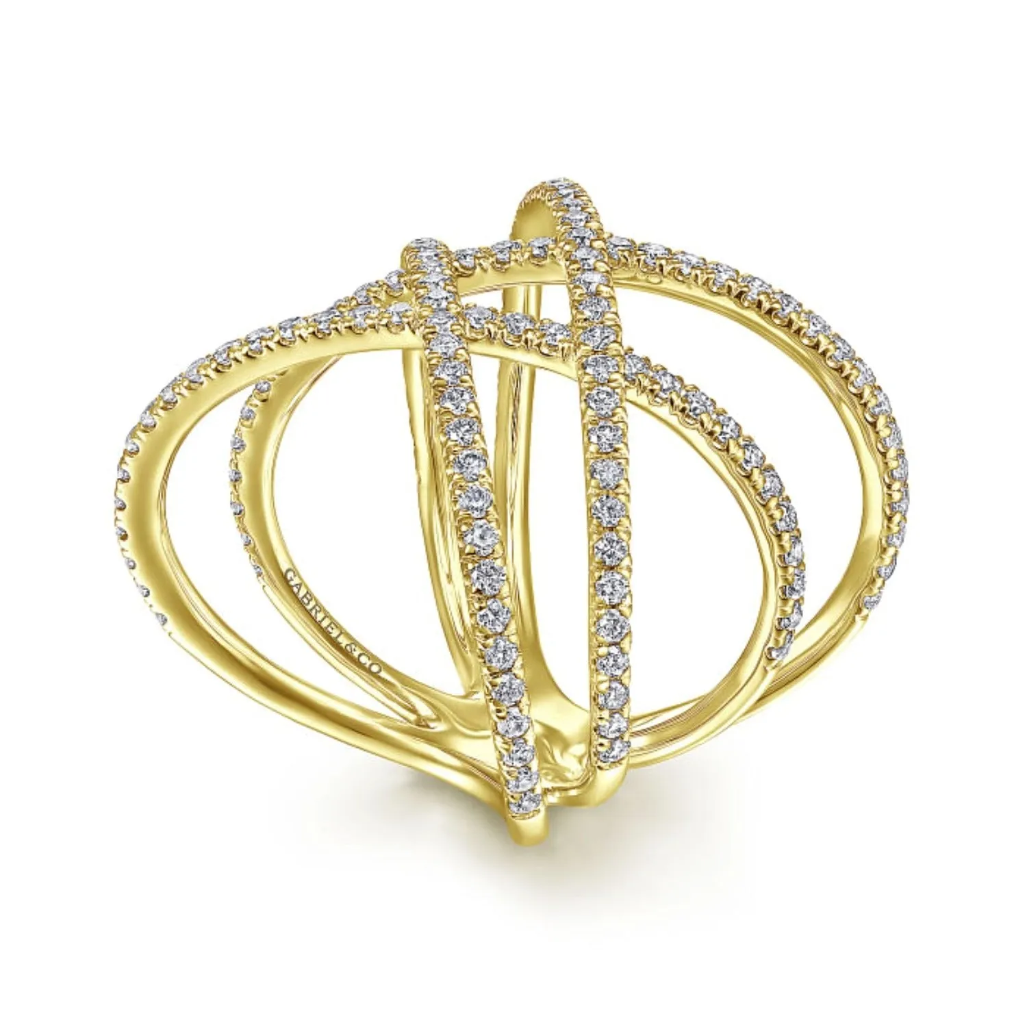 Gabriel & Co. Lusso Criss Cross Contemporary Diamond Fashion Ring