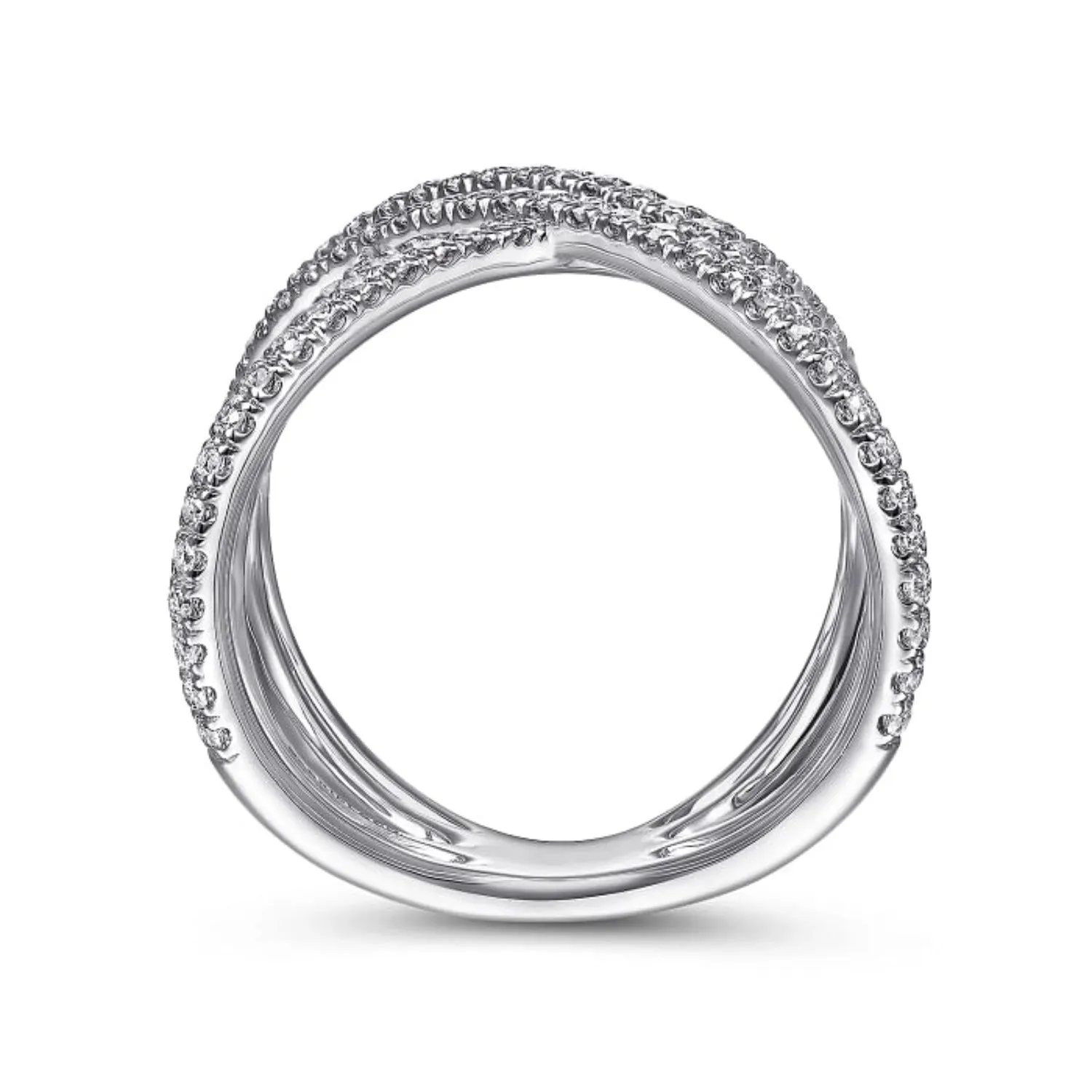 Gabriel & Co. Lusso Criss Cross Contemporary Diamond Fashion Ring