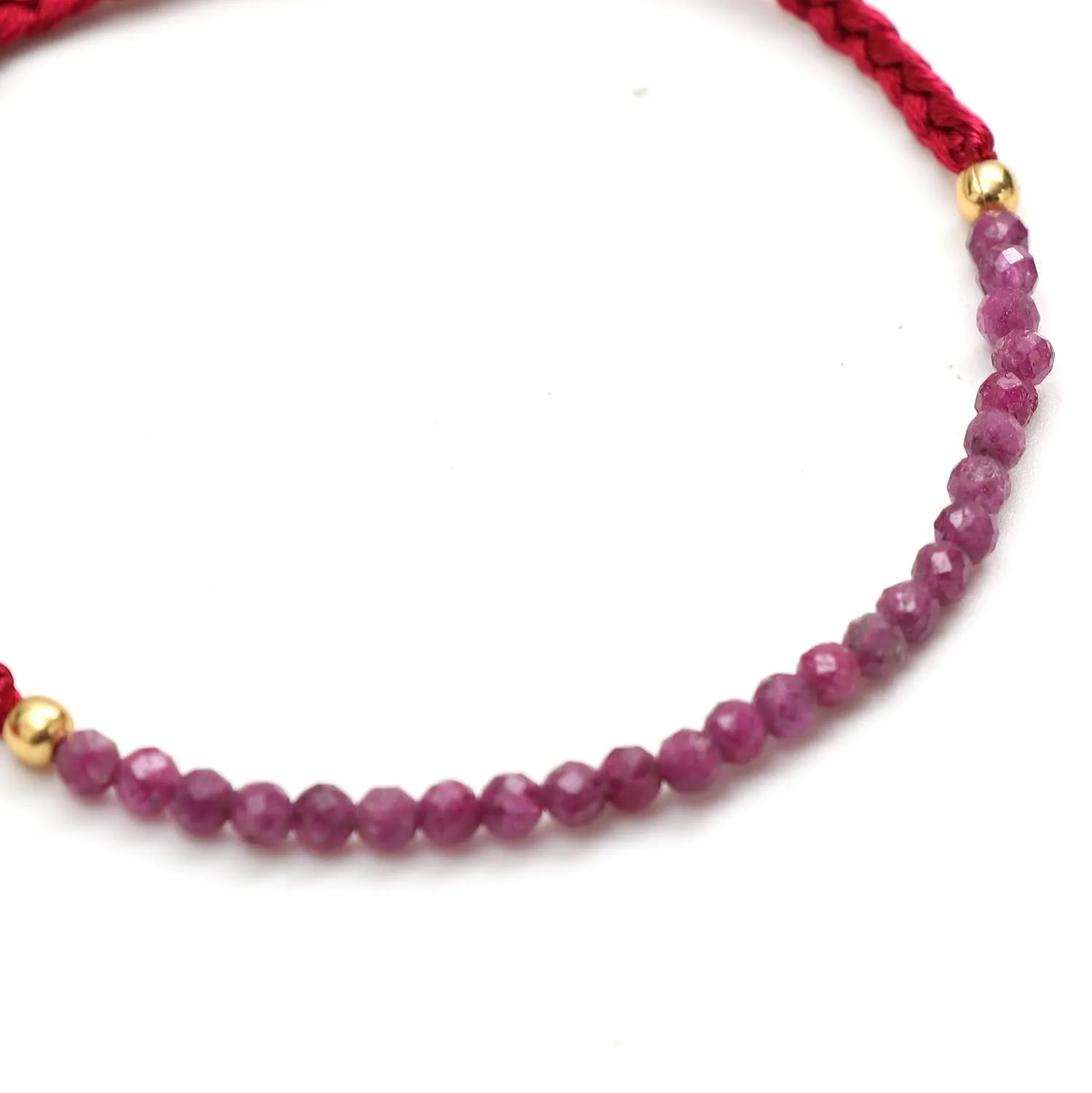 Gempires Natural Pink Ruby Beads Braided Bracelets July Birthstone Gemstone Jewelry Friendship Bracelets For Women Elegant Lightweight Handmade Jewelry