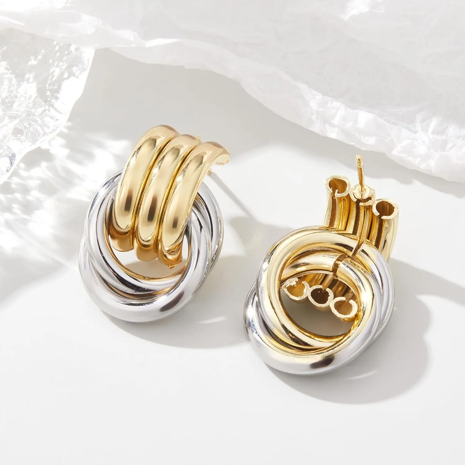 Geometric Earrings for Women 18K Gold Plated Chunky Dangle Earrings Statement Drop Earrings Jewelry Gift for Women