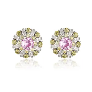 GEORGINI SUMMER SORBET BERRY BLOOM MULTI COLOURED EARRINGS SILVER