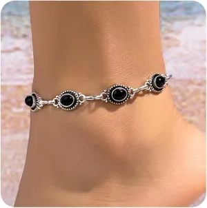 GIGB PBDK Bohemian Turquoise Anklet for Women,Western Cowgirl Beaded Chain Foot Anklet Bracelets Party Trendy Beach Holiday Foot Jewelry Accessories Gifts