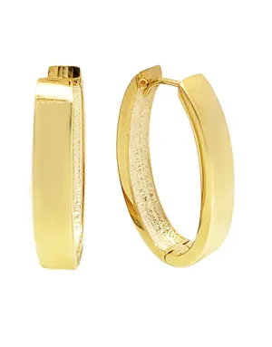 Gold Earrings - 10ct Yellow Gold Polished Oval 5mm Hoop Earrings - 783997