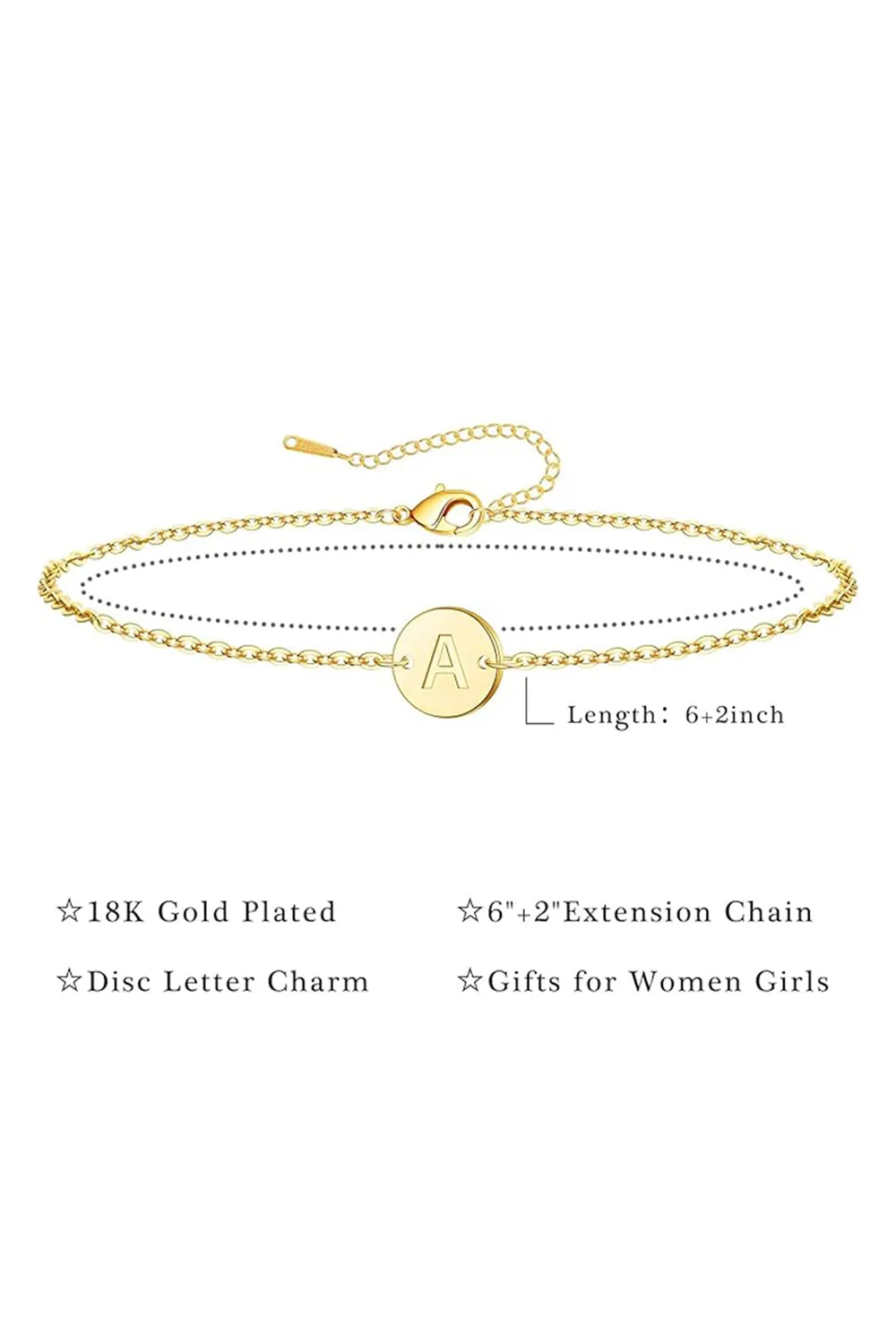 Gold Letter Initial Monogram Bracelets