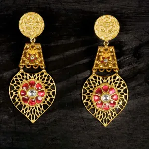 Gold Polish floral earrings