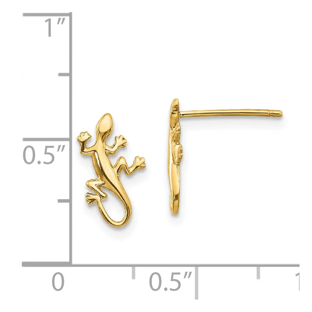 Gold Polished Gecko Post Earrings - Model TM738
