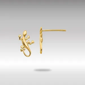 Gold Polished Gecko Post Earrings - Model TM738