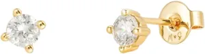 Gold Stud Earrings  Dainty Cubic Zirconia Studs for Women  Hypoallergenic 18K Gold Plated Minimalist Earrings for Everyday Wear by Malibu Sunday